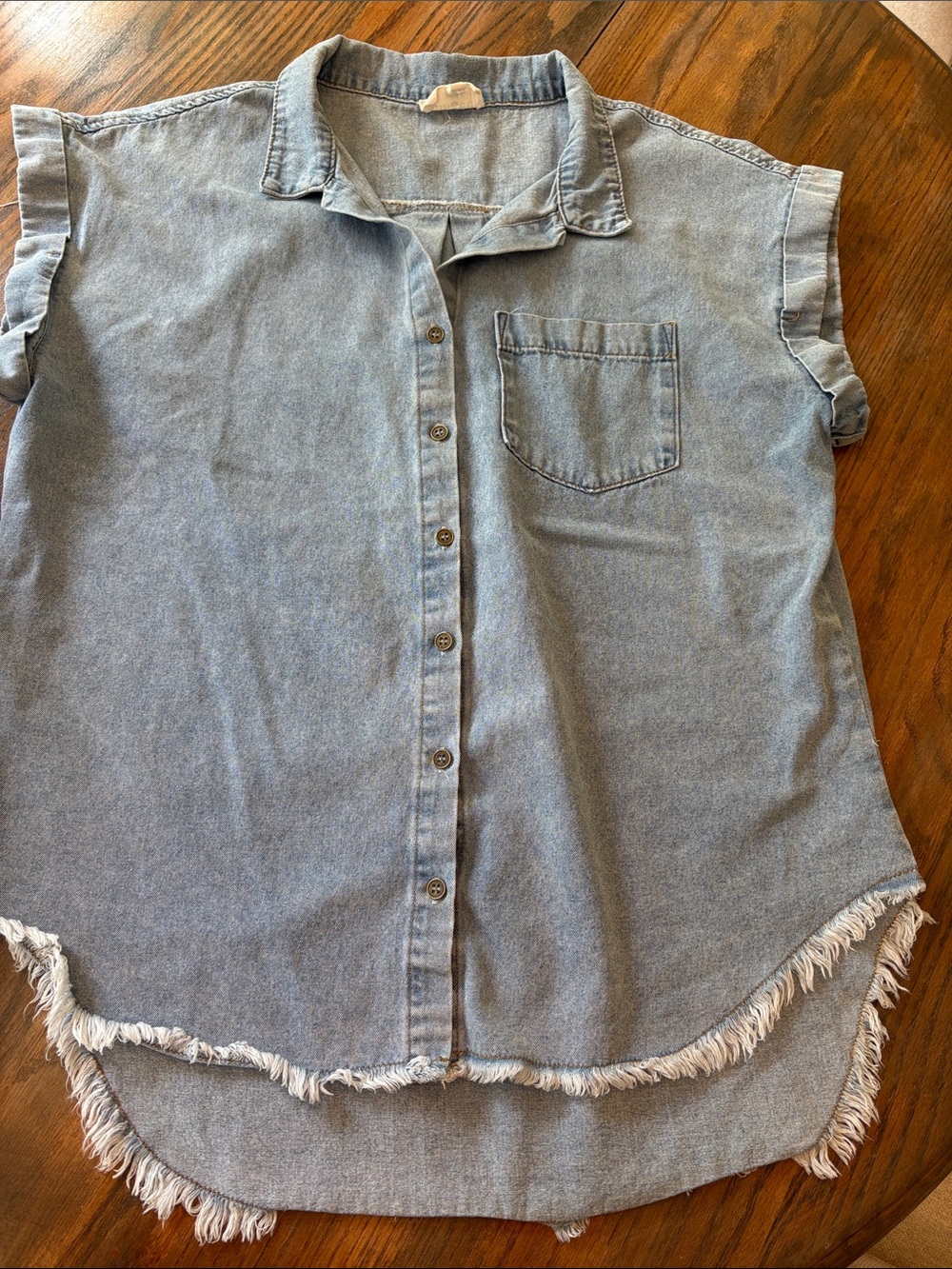 Umgee Light Blue Denim Shirt - Picture 5 of 5